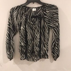 Black and white striped blouse